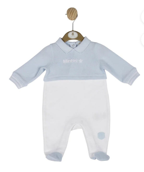 boys designer mintini boutique clothes babygrow blue