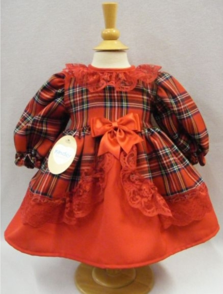 girls christmas dress spanish style boutique clothes designer kinder red tartan