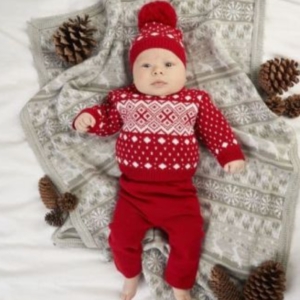 baby boutique christmas outfit, boy girl clothes unisex winter designer Dandelion