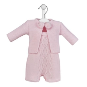 Baby boutique, pink girls dandelion dungarees and jacket