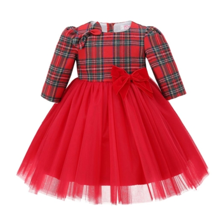 baby boutique christmas red tartan dress girls boutique clothes spanish style