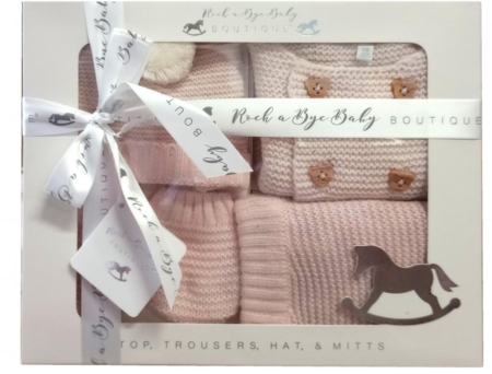 girls knitted pramset baby boutique gift set boxed baby shower new baby