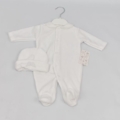 white angel wing babygrow, velour