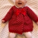 girls red knitted dress, Spanish style, Christmas