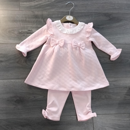 Mintini Baby - Baby Girls Pink Dress & Leggings Set