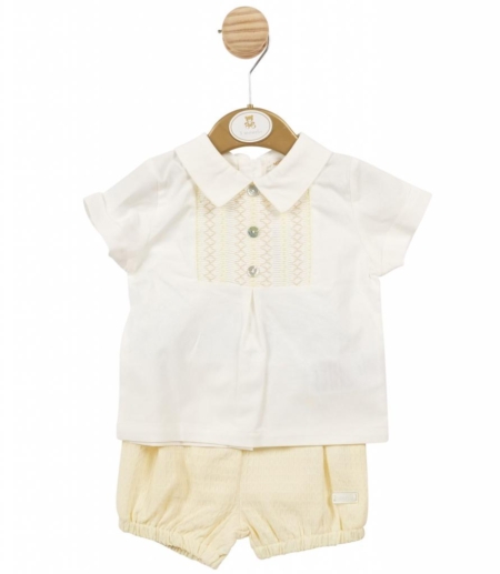 Mintini boys lemon short and shirt set