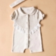 beige girls romper matching headband lace detail