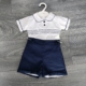 boys navy short and shirt set spanish style