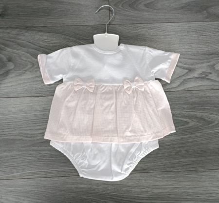 girls tunic top and knickers pink