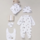 8 picece set unisex boy girl babygrow