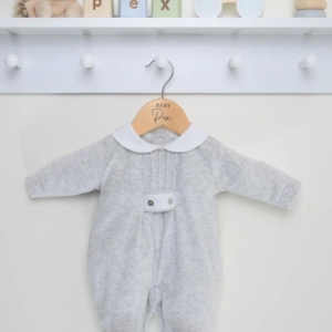 boys by PEX grey velour babygrow