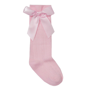 pink knee socks with bow