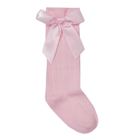 pink knee socks with bow