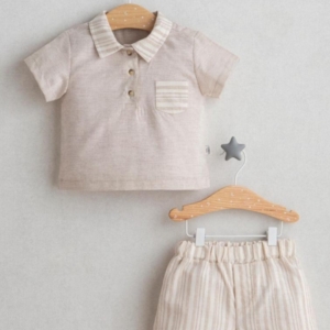 beige short and top set
