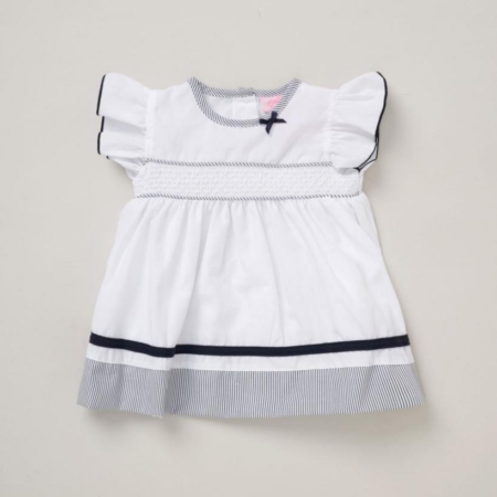white navy dress matching knickers and headband