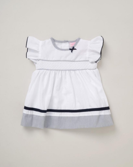 white navy dress matching knickers and headband