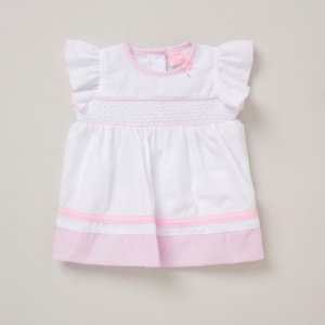 pink andwhite dress matching knickers headband